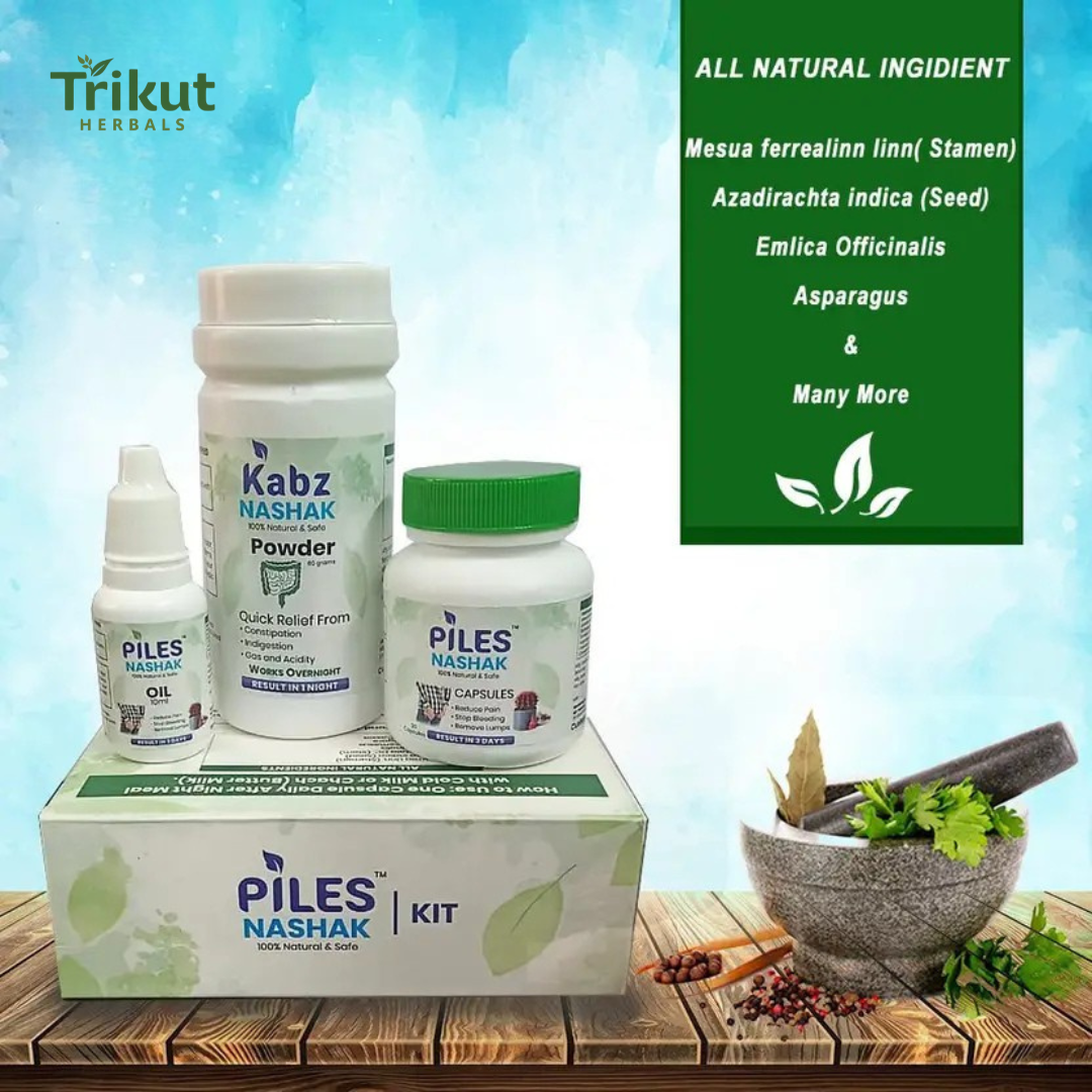 Trikut Herbals Piles Relief Kit - Ayurvedic Treatment for Piles